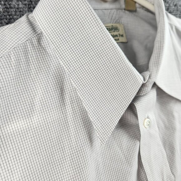 Gitman Bros 16.5 34 USA Made Button Up Shirt Blue White Check Cotton Louisville - Picture 8 of 16